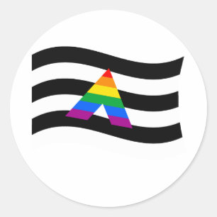 PEGATINA REDONDA ALLY FLAG WAVING