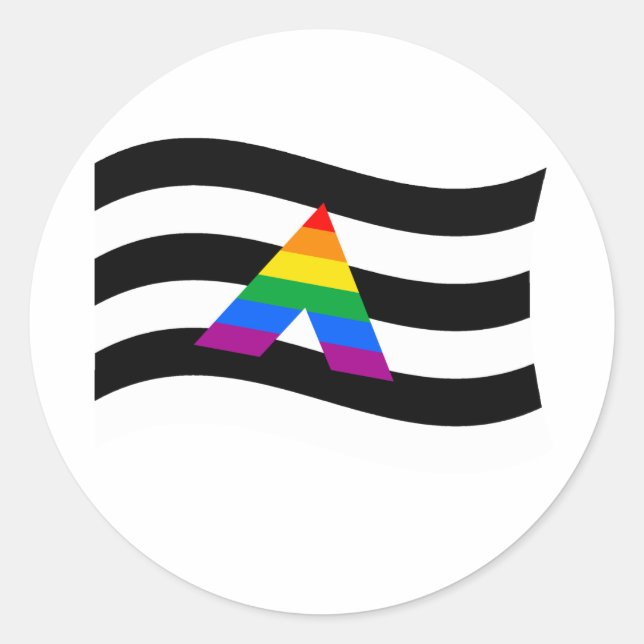 PEGATINA REDONDA ALLY FLAG WAVING (Anverso)