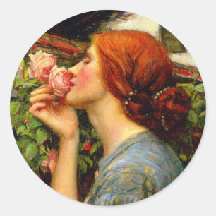 Pegatina Redonda Alma de la Rosa John William Waterhouse