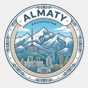 Pegatina Redonda Almaty Kazajistán