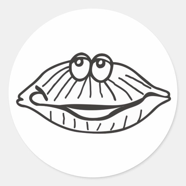 Pegatina Redonda almeja (Anverso)