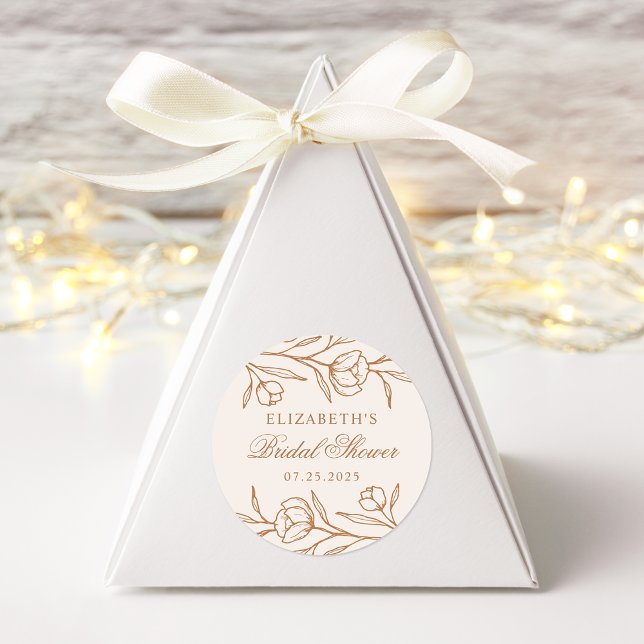 Pegatina Redonda Almendra floral esquematizada y ducha de novias de (Subido por el creador)