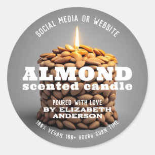 Pegatina Redonda Almond Candle