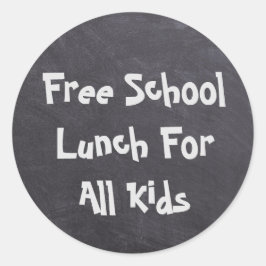 Pegatina Redonda Almuerzo Escolar Gratuito Para Todos Los Niños