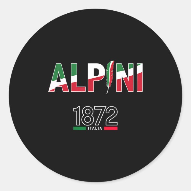 Pegatina Redonda Alni Alni Pride Italiano Alne Hat  (Anverso)