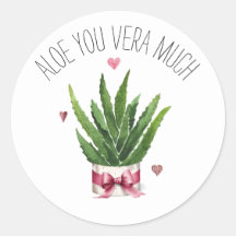 Aloe You Vera Many Pun Classroom Valentine