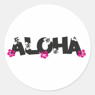 Pegatina Redonda Aloha