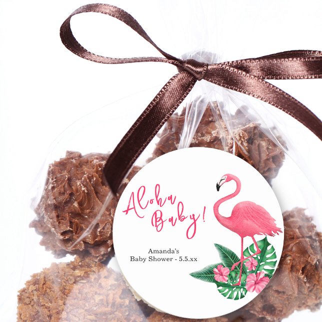 Pegatina Redonda Aloha Baby Shower (Subido por el creador)