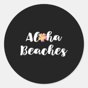 Pegatina Redonda Aloha-beach Funny Luau Hawaii