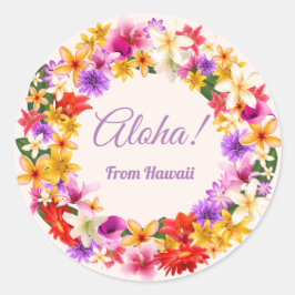 Pegatina Redonda ¡Aloha! De Hawaii