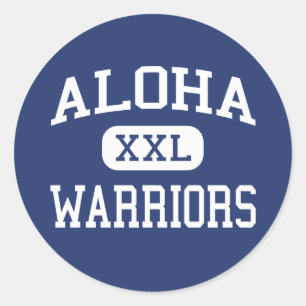 Pegatina Redonda Aloha - Guerreros - Escuela Secundaria - Aloha Ore