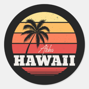 Pegatina Redonda Aloha Hawaii