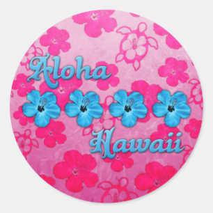 Pegatina Redonda Aloha Hawaii