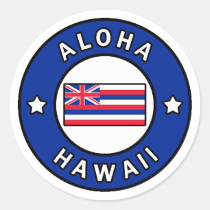 Pegatina Redonda Aloha Hawaii