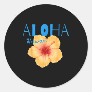 Pegatina Redonda Aloha hawaii desde la isla - siente el aloha
