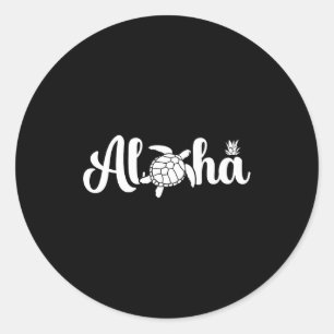 Pegatina Redonda Aloha hawaii tortuga viaje isla hawaiana niños hom