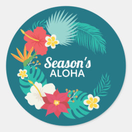 Pegatina Redonda Aloha Hawaiian de temporada