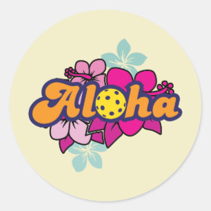 Pegatina Redonda Aloha Pickleball