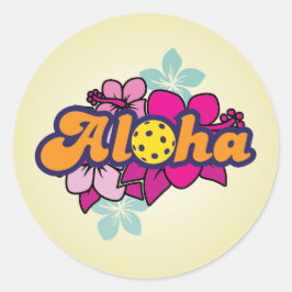 Pegatina Redonda Aloha Pickleball