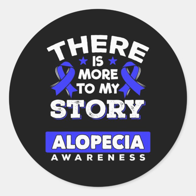 Pegatina Redonda Alopecia Areata Sobreviviente Cinta de Conciencia  (Anverso)