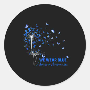 Pegatina Redonda Alopecia Conciencia Fe Esperanza Amor Dandelion