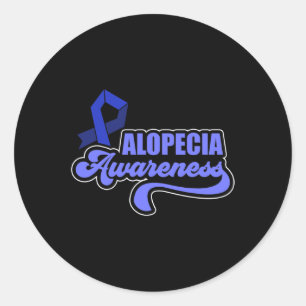 Pegatina Redonda Alopecia Conciencia Pérdida de pelo Guerrero Enfer
