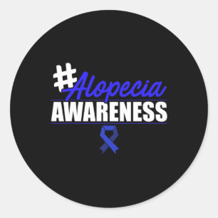 Pegatina Redonda Alopecia Conciencia Pérdida de pelo Guerrero Infec