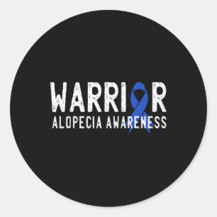 Pegatina Redonda Alopecia del Guerrero Conciencia Soporte de Cinta