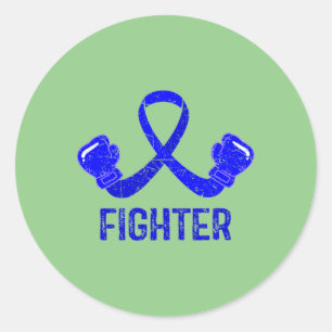 Pegatina Redonda Alopecia Guerrera Messy Bun Cinta Azul Alopecia Aw