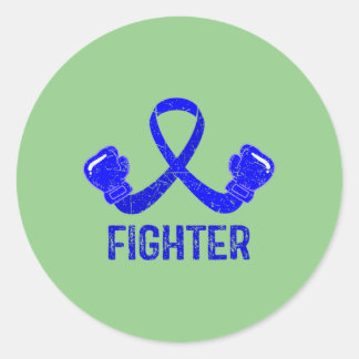 Pegatina Redonda Alopecia Guerrera Messy Bun Cinta Azul Alopecia Aw