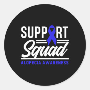 Pegatina Redonda Alopecia Guerrero Apoyo Escuadrón Alopecia Concien
