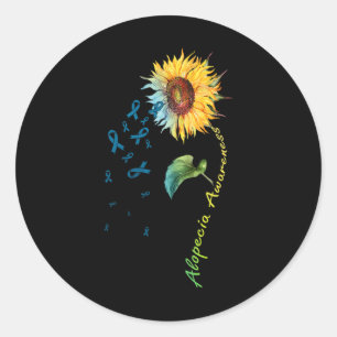 Pegatina Redonda Alopecia Sensibilización Girasol 1