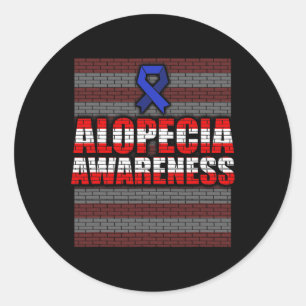 Pegatina Redonda Alopecia Sensibilización Pérdida de pelo Guerrero