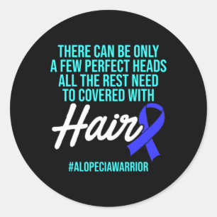 Pegatina Redonda Alopecia Sensibilización Pérdida de pelo Guerrero 