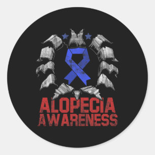 Pegatina Redonda Alopecia Sensibilización Pérdida de pelo Guerrero