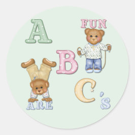 Pegatina Redonda Alphabet Fun Teddy Bears