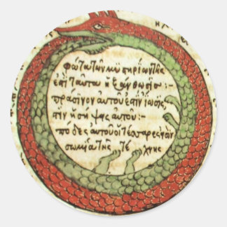 Pegatina Redonda ALQUEMIA: oroborus | imágenes raras