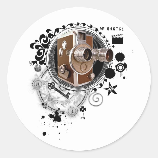 Pegatina Redonda Alquimia de imagen cinematográfica (Anverso)