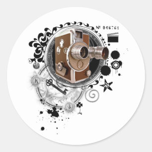 Pegatina Redonda Alquimia de la imagen de la cinematografía