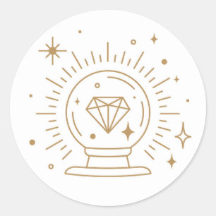 Pegatina Redonda Alquimia esotérica de bruja