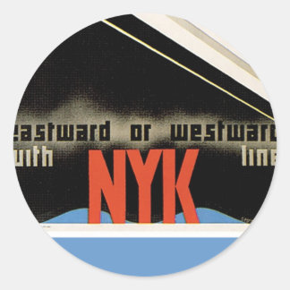 Pegatina Redonda Alrededor del mundo con NYK