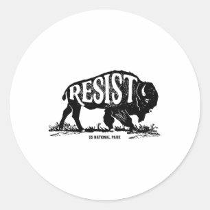 Pegatina Redonda Alt Parque Nacional Estadounidense Servicio Resist