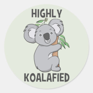 Pegatina Redonda Altamente Koalafied Koala