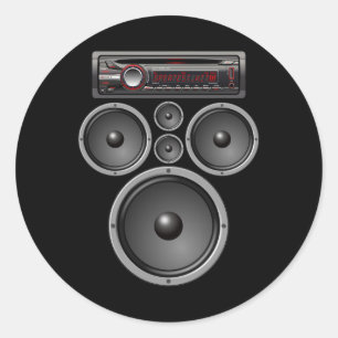 PEGATINA REDONDA ALTAVOCES DE ESTEREO DE AUTO SISTEMA DE AUDIO DISF