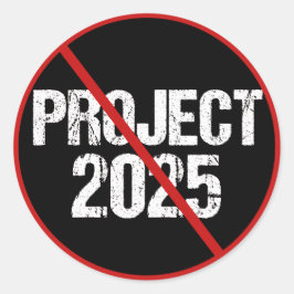 Pegatina Redonda Alto al proyecto político anti Trump 2025