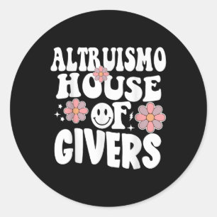 Pegatina Redonda Altruismo Casa De Givers Rca Givers