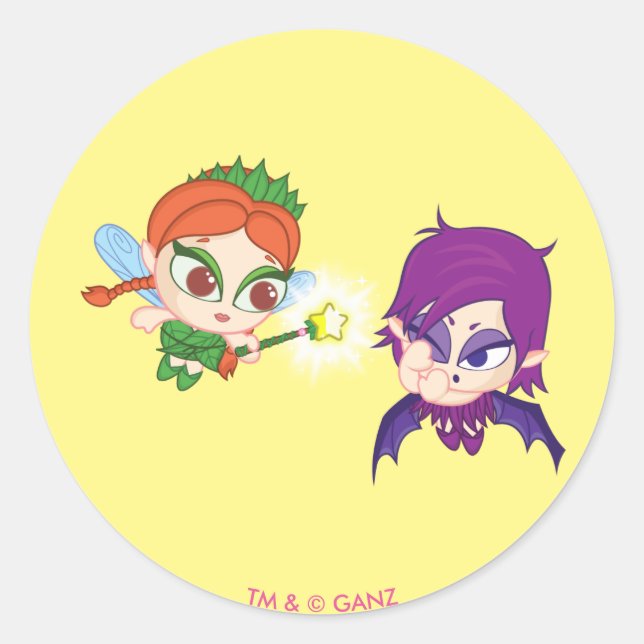 Pegatina Redonda Alyssa Vs. Nafaria (Anverso)