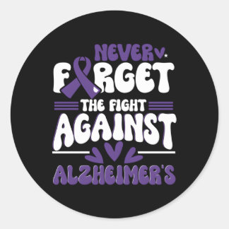 Pegatina Redonda Alzheimer Lesiones Cerebrales Alzheimers púrpura C