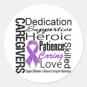 Pegatina Redonda Alzheimers Collage
