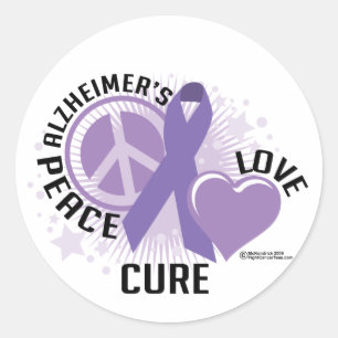 Pegatina Redonda Alzheimers PLC